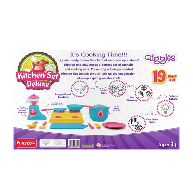 Giggles Kitchen Set Deluxe Multicolor - 19 Pieces