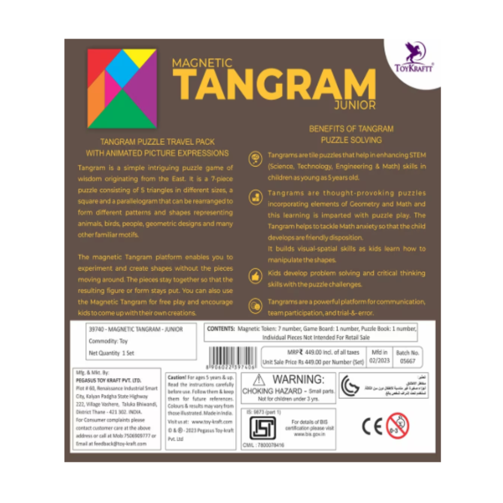 Tangram Junior - Magnetic Brain Game for 5 Years & Above