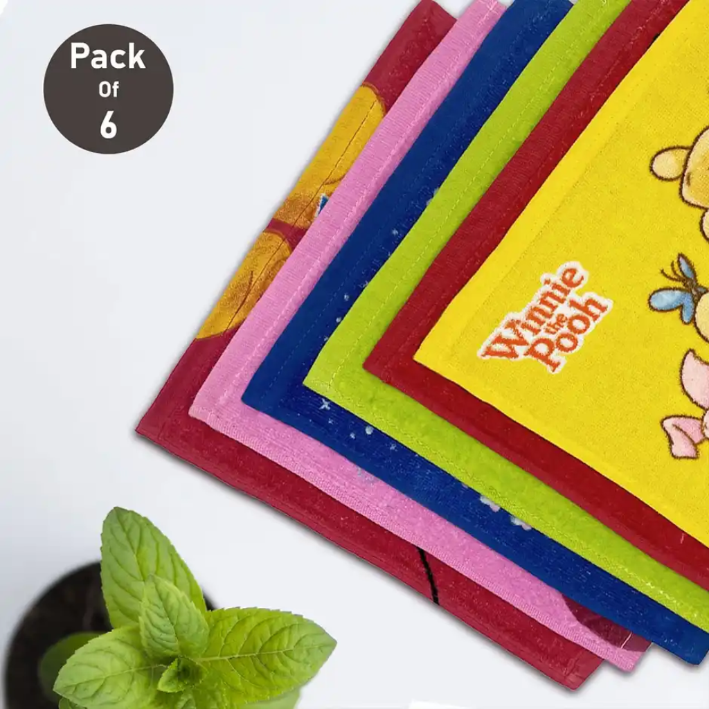 Disney Minnie Mouse Kids Cotton Face Towel | 30 x 30 cm | Ultra Soft & Absorbent Hand Towel for Babies & Kids