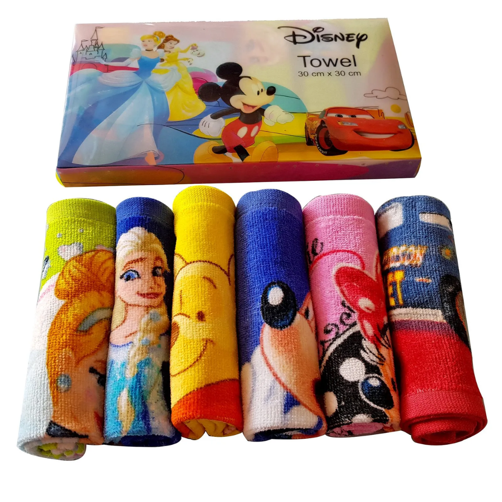 Disney Minnie Mouse Kids Cotton Face Towel | 30 x 30 cm | Ultra Soft & Absorbent Hand Towel for Babies & Kids