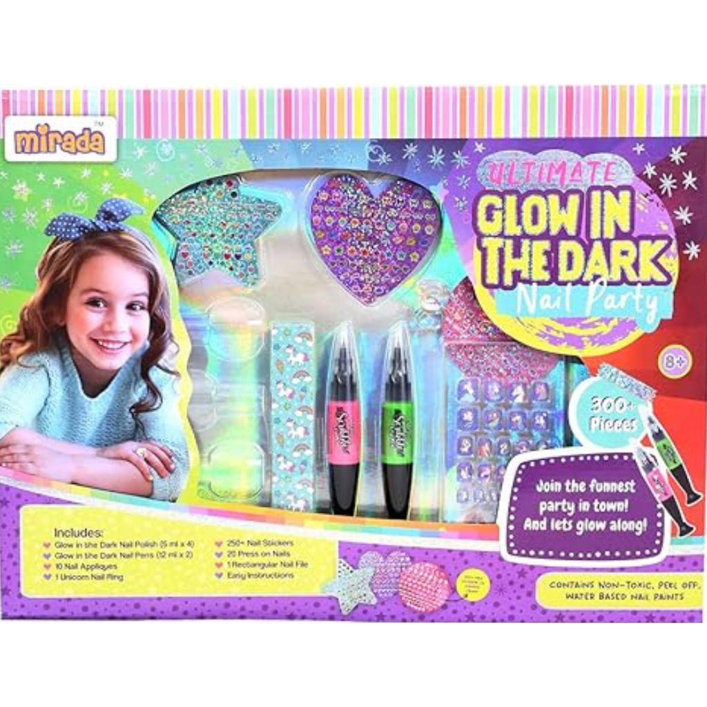 Mirada Ultimate Glow Nail Party Nail Art Kit for Girls