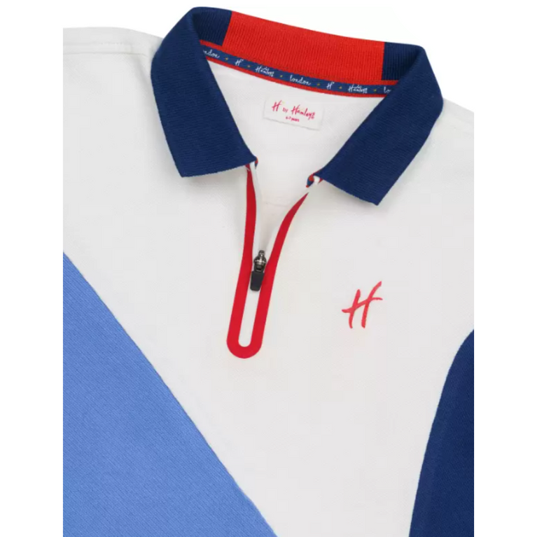 HAMLEYS Cotton Knit Half Sleeves Polo Neck T-Shirt - White