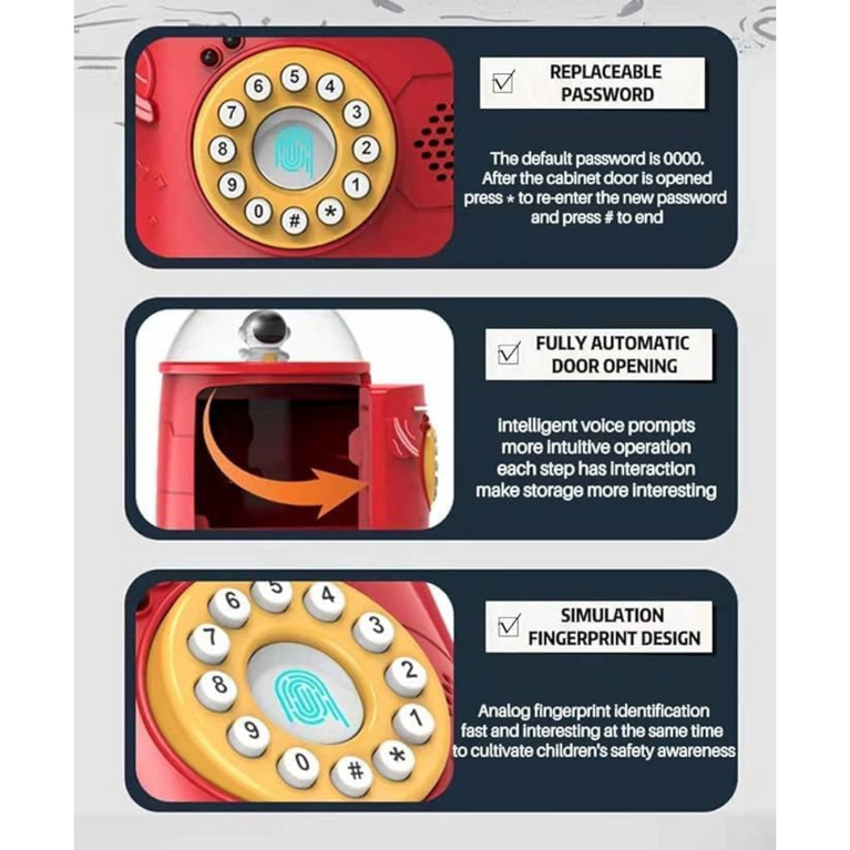 Ninos Space Rocket Mini ATM Unlock Money Bank for Kids