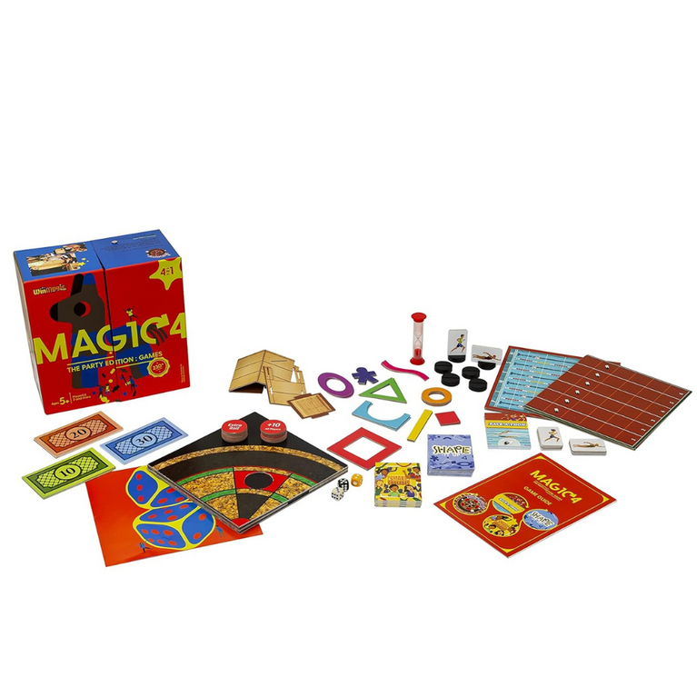 Magic4 Boy's and Girl's The Party Edition 4 in 1 Board Game - Multicolor, 5 Years and Above