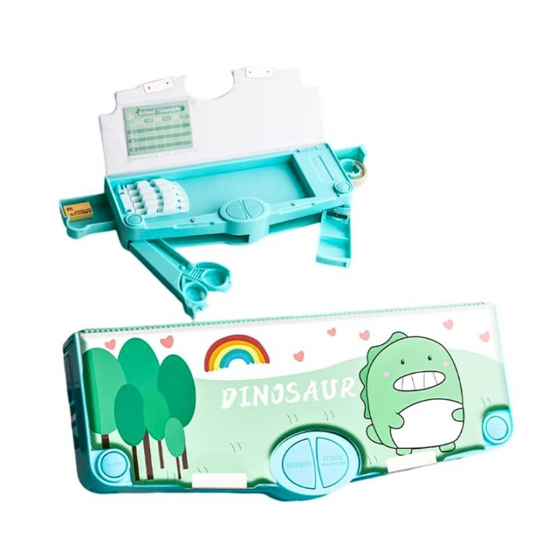 Multi Functional Dinosaur Theme Pencil Box for Kids with Accessories