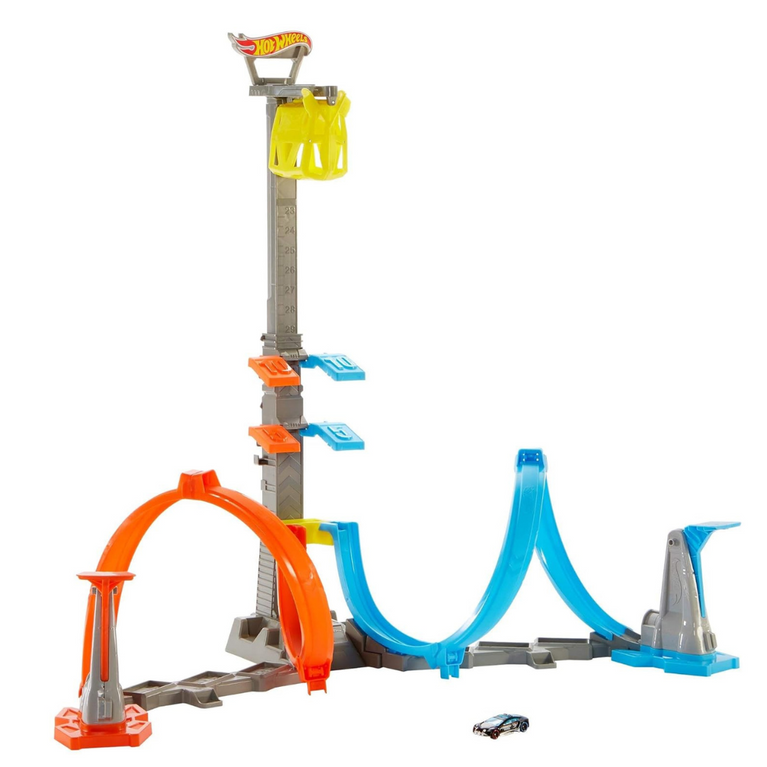 Hot Wheels Loop & Launch Track Set GRW39 With 1 Car - Multicolour
