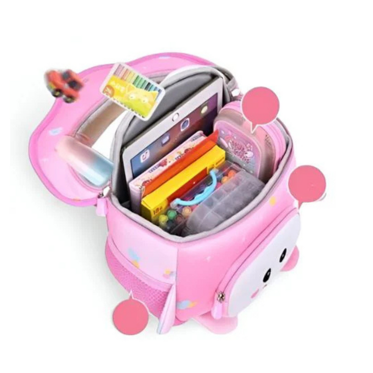 Ninos Mushroom Smiley Bag for Kids | Cute Kindergarten School Backpack | Large Storage & Fun Design