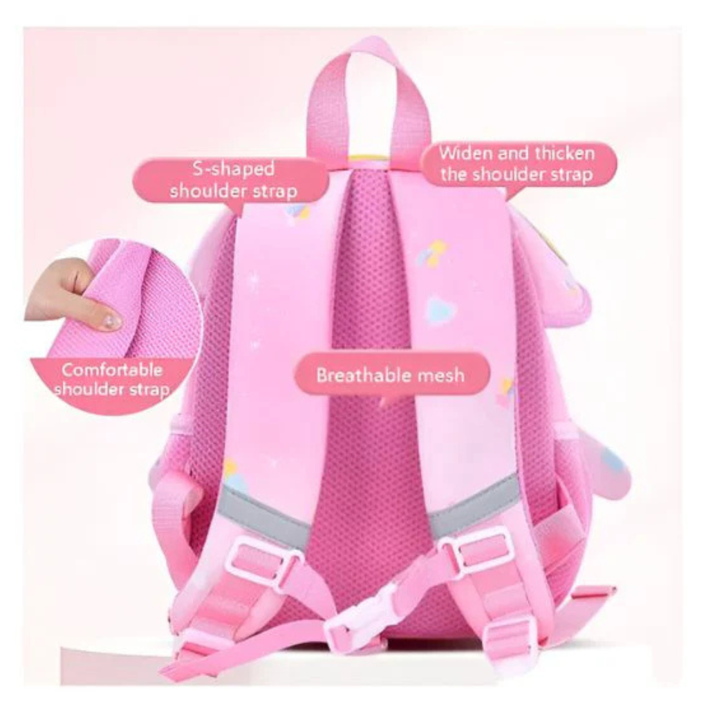 Ninos Mushroom Smiley Bag for Kids | Cute Kindergarten School Backpack | Large Storage & Fun Design