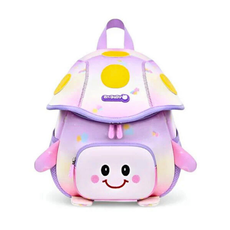 Ninos Mushroom Smiley Bag for Kids | Cute Kindergarten School Backpack | Large Storage & Fun Design