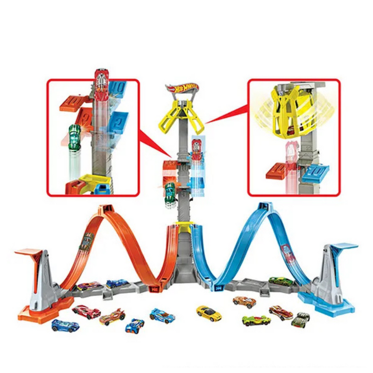 Hot Wheels Loop & Launch Track Set GRW39 With 1 Car - Multicolour