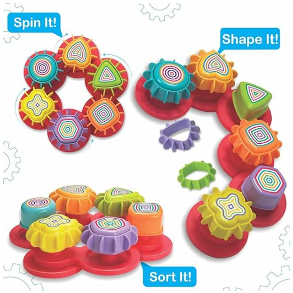 Toymate Spinning Joy - A Shape ‘N’ Spin Gear Sorter. A Developmental Activity Toy for Kids Ages 2-4+