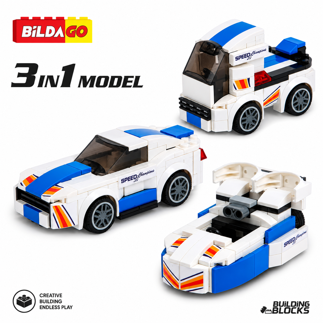 Bildago 3 in 1 Street Blaze Phantom Gt Sports Car 149 Pieces - SP13420