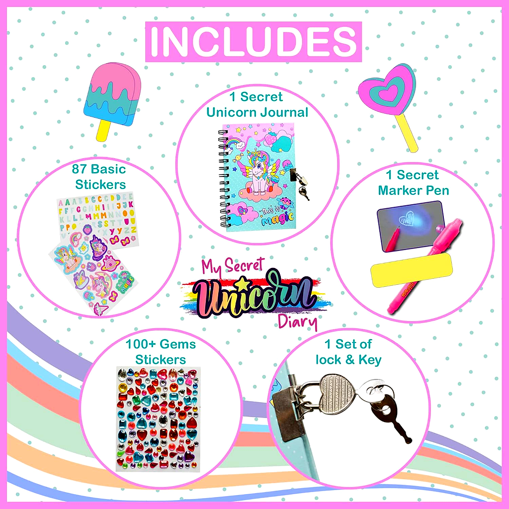 Unicorn Scrapbook Craft Kit for Kids | DIY Art & Craft Scrapbooking Set (430+ Pieces) | Creative Activity Kit for Girls