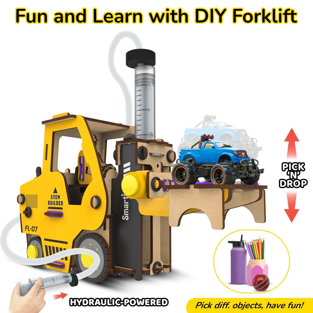 Smartivity Hydraulic Forklift STEM Toy – Build, Learn & Play