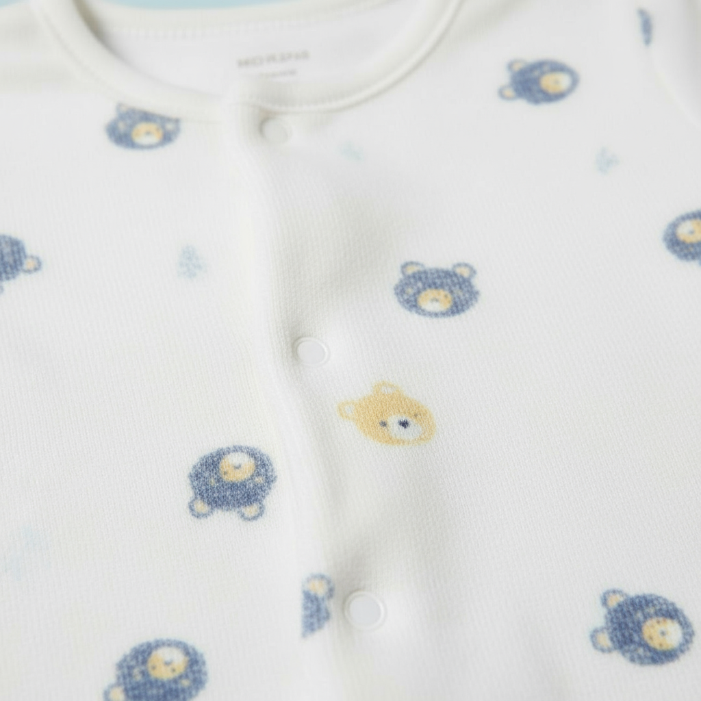 Velour Knit Full Sleeves Winter Wear Footed Sleep Suit