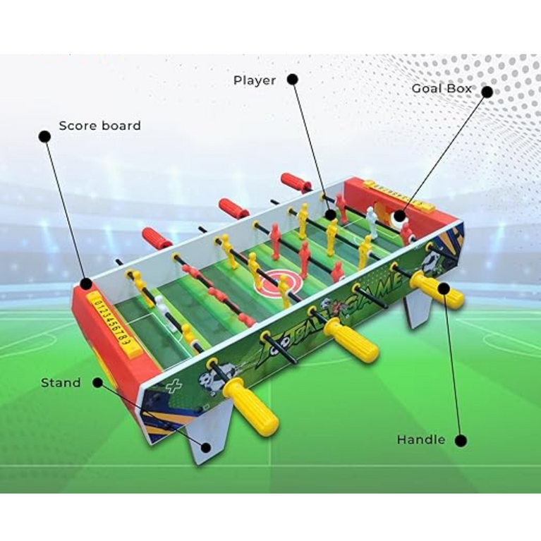 KIRAT- Junior 2 in 1 Foosball Table Game Mini Football Game Board Ludo Table Game Lightweight Table Top 6+years