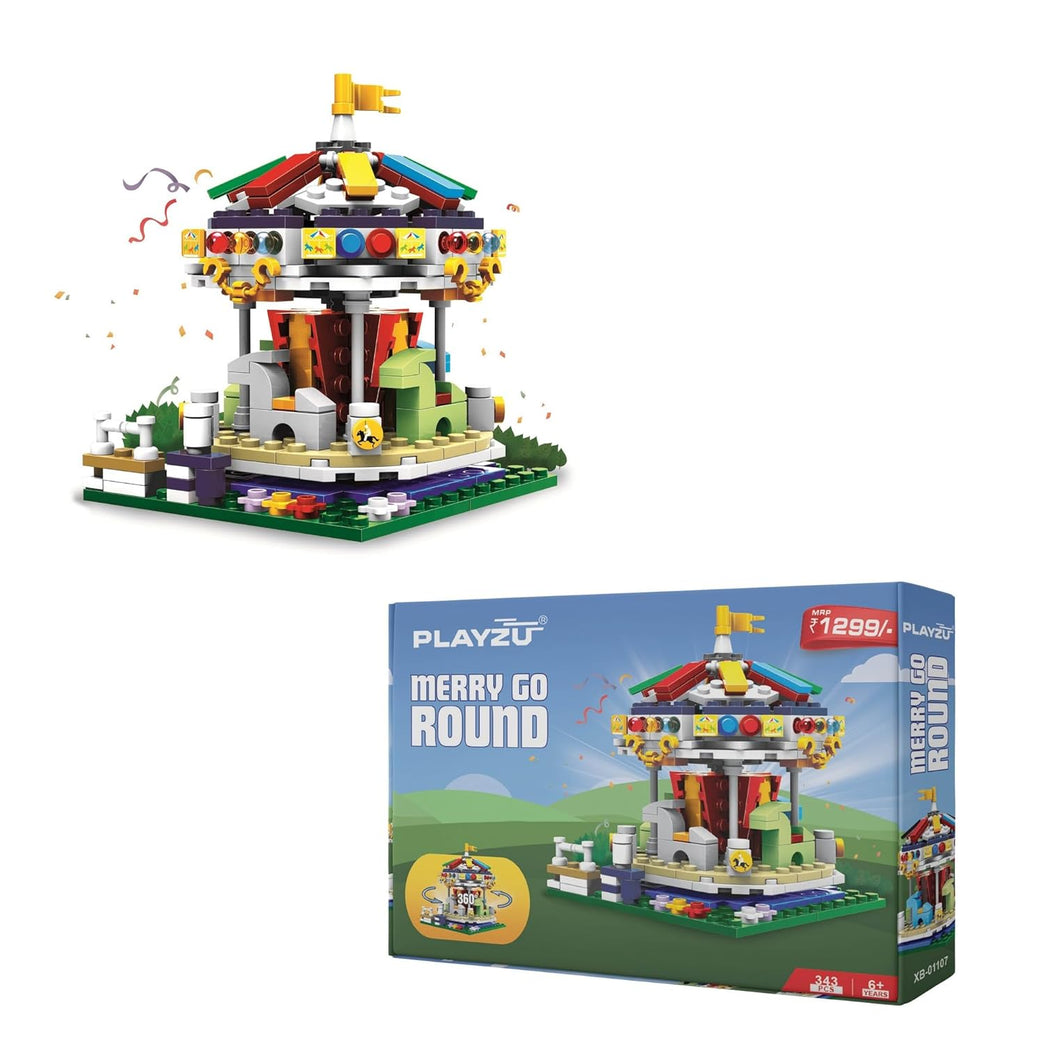Playzu Merry Go Round Building Blocks Set (343 Pieces) – Aged 6+