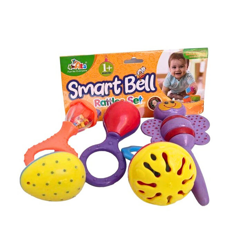 Awals Smart Bell Rattle Set for New Born Babies, Toy for Babies -Pack of 6