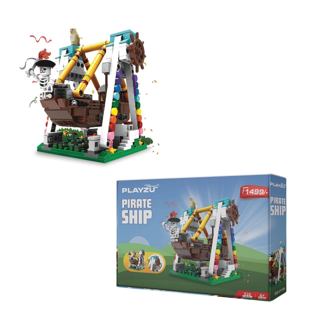 Playzu Pirate Ship Building Blocks Set (520 Pieces) – For Aged 6+