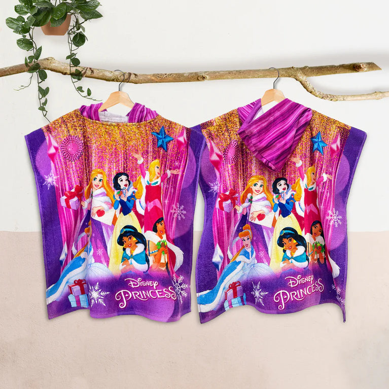 SASSOON Disney Princess Kids Hooded Poncho in 400 GSM