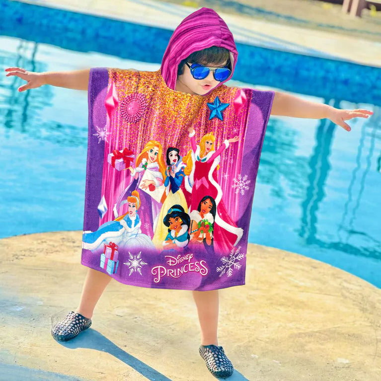 SASSOON Disney Princess Kids Hooded Poncho in 400 GSM