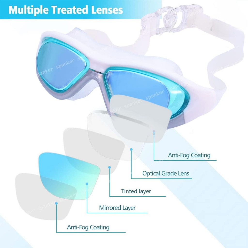 Swimming Goggles for Kids and Adults Anti Fog UV Protection Adjustable Strap Summer Swim Gear