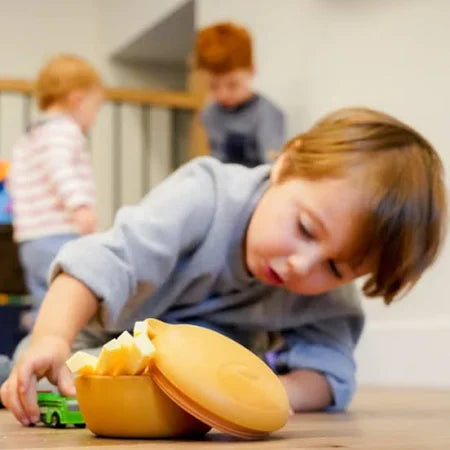 Melii Silicone Bowl with Lid & Utensils - Bear Brown