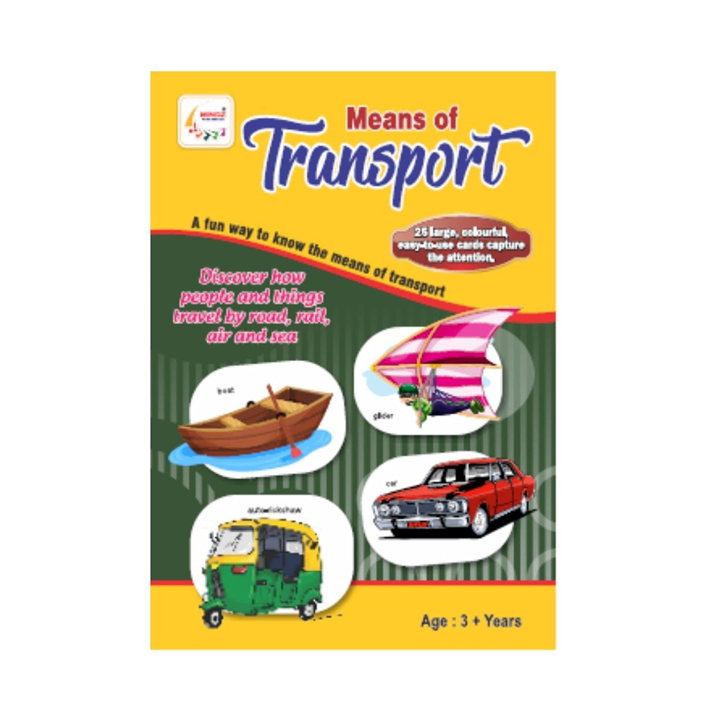 Means of Transport Learning Cards for Kids (Age 3+)