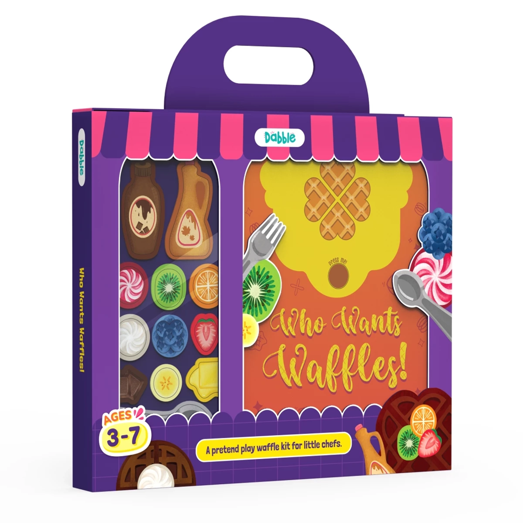 Love Dabble Who Wants Waffles - Pretend Play Waffle Kit For Little Chefs