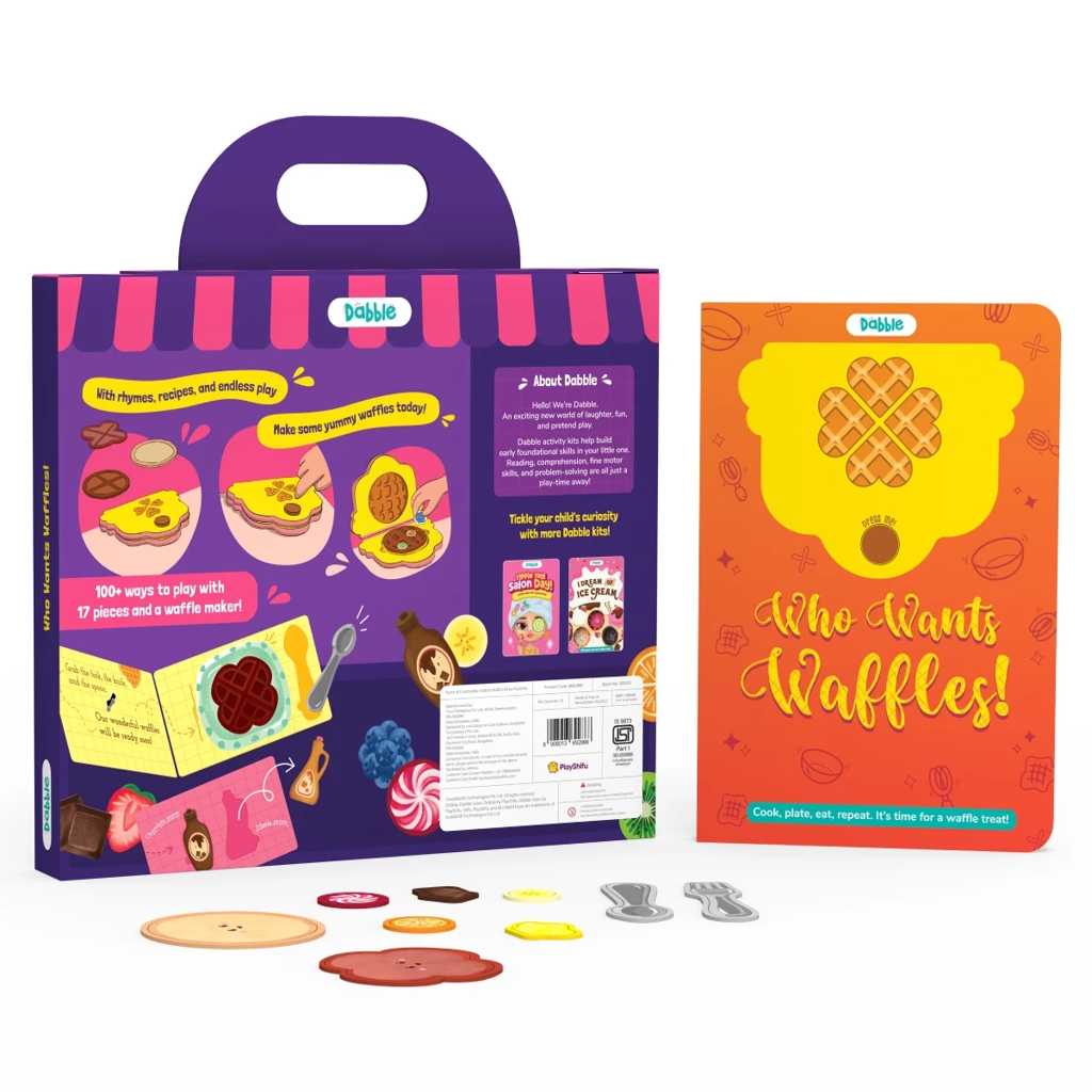 Love Dabble Who Wants Waffles - Pretend Play Waffle Kit For Little Chefs