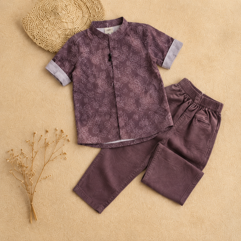 Printed Kurta Style Shirt & Pants Set