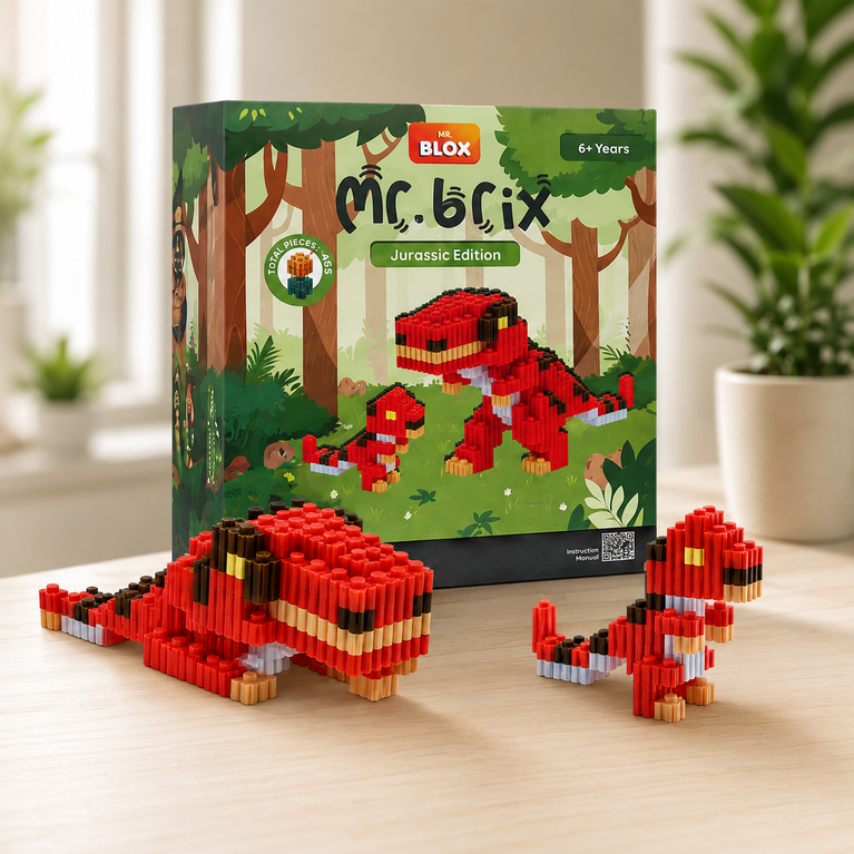 Mr. Blox Jurassic Edition Dinosaur Building Blocks – 485 Pieces | 6+ Years