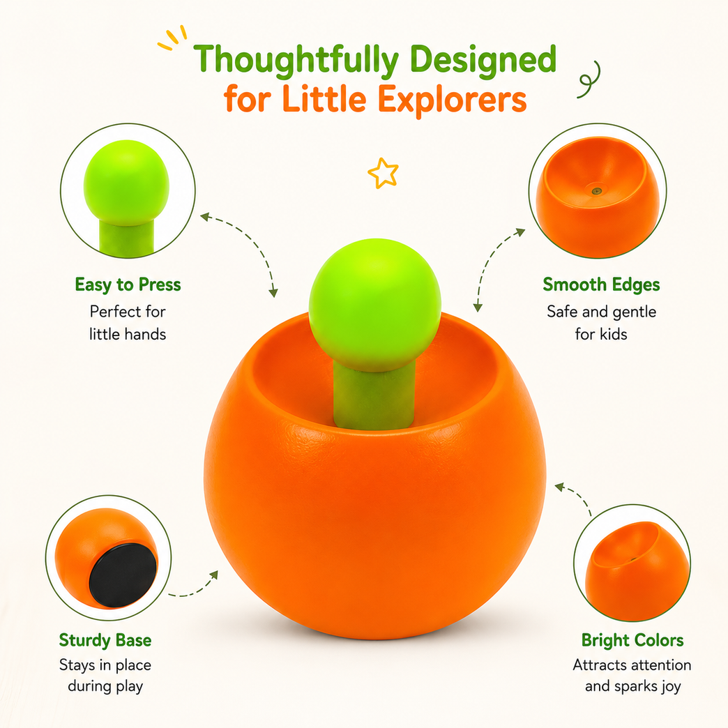 Wooden Spinning Top Toy for Kids – Montessori Sensory Learning Toy, Colorful Hand-Spun Tops for Toddlers & Preschoolers