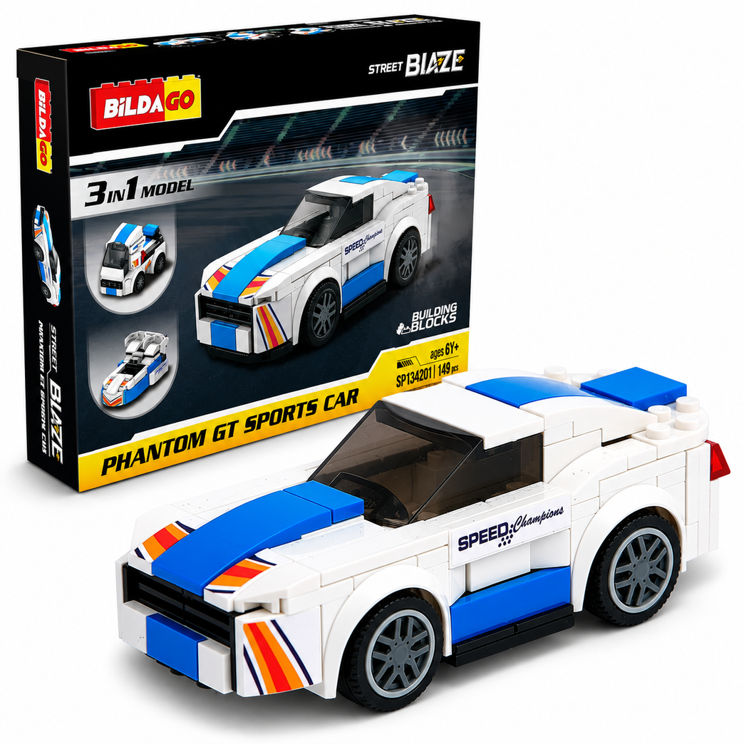 Bildago 3 in 1 Street Blaze Phantom Gt Sports Car 149 Pieces - SP13420