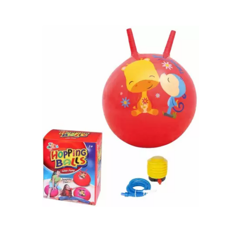 Hopping Ball with Pump for Kids (Multicolor)-LARGE