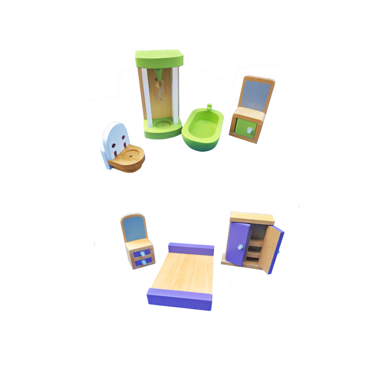 Hilife Premium Wooden Doll House for Kids – Multi-Level Playhouse with Furniture & Accessories | Eco-Friendly Wooden Pretend Play Toy for Girls & Boys | Montessori Role-Play Learning Toy