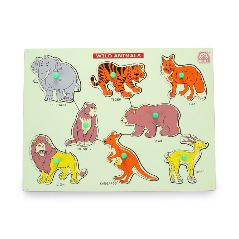 HLF10 WILD ANIMAL KNOBBED PUZZLE