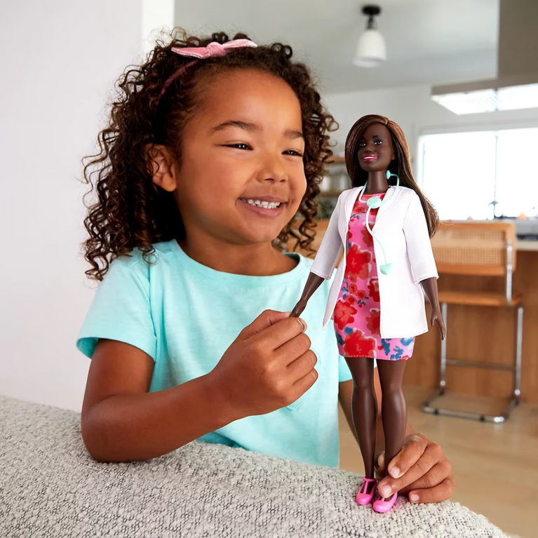 Barbie 12 Inch Doctor Doll with Brunette Hair, Curvy Shape With Accessories  (Multicolor)