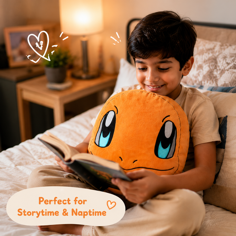 Cute Orange Character Plush Cushion – Ultra Soft Hug Pillow for Kids
