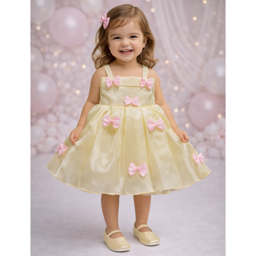 Toddler Girls’ Luxe Organza Party Collection – Elegant Occasion Gowns with Bow & Floral Accents