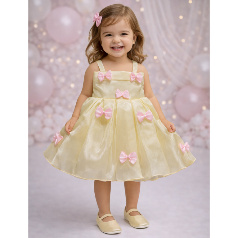 Toddler Girls’ Luxe Organza Party Collection – Elegant Occasion Gowns with Bow & Floral Accents