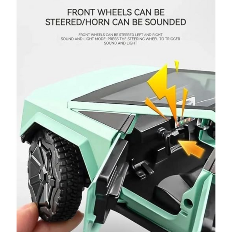 Nino's Tesla Cybertruck 1:24 Diecast Car with Lights & Sound