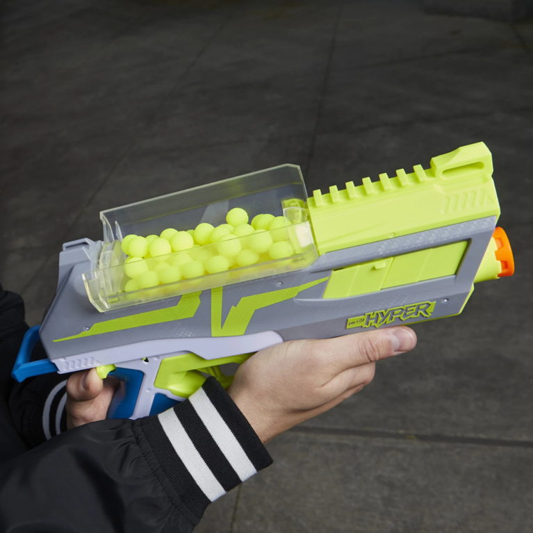 Nerf Hyper Impulse-40 Blaster, 30 Nerf Hyper Rounds, Spring-Open Instant Reload Hopper, Up To 110 FPS Velocity, Eyewear Included, 14Y+
