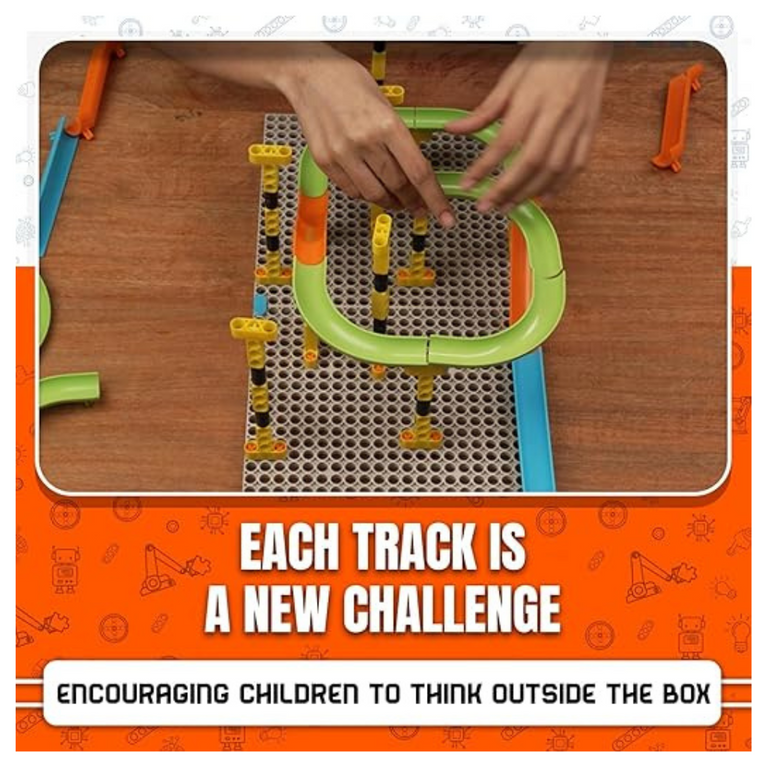 Blix Marble Run - 1, 118 Piece Construction Set, Design and Build Your Own Tracks, Marble Run Toys for Kids