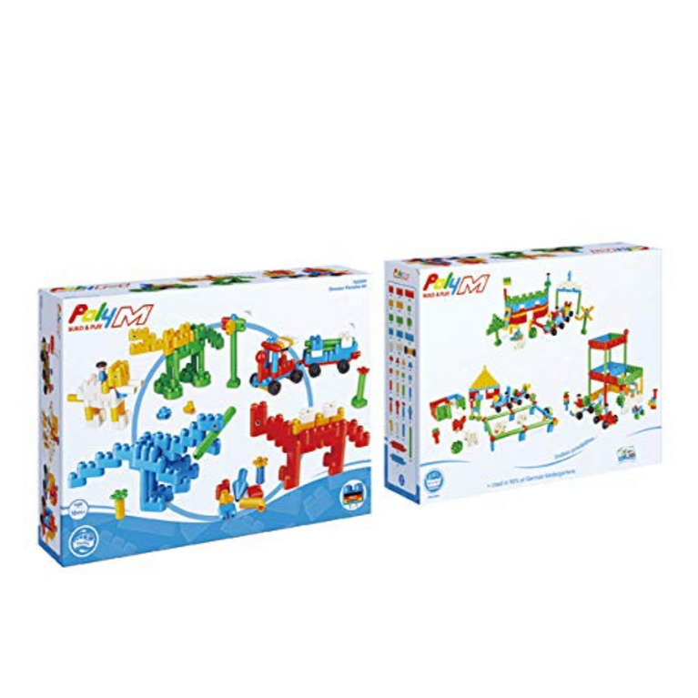PolyM Dinosaur Paradise Kit Building Blocks (200 Piece)