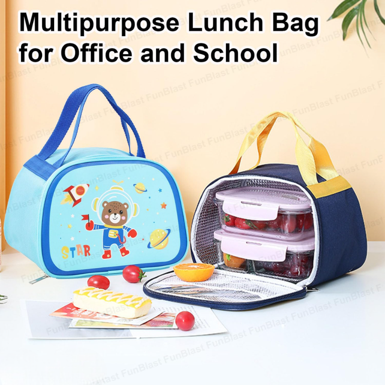 Kids Cartoon Insulated Tiffin Bag for School ,Multi-Purpose Travel Lunch Box