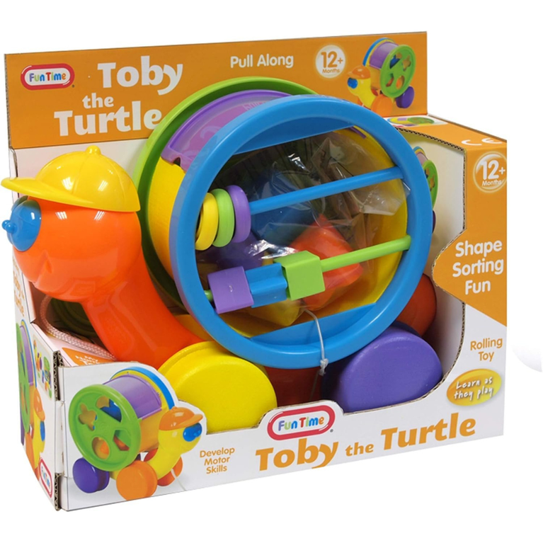 Kids Pull Along Turtle Toy Shape Sorting Rolling Toy with Wheels Learning Activity Toy for Toddlers