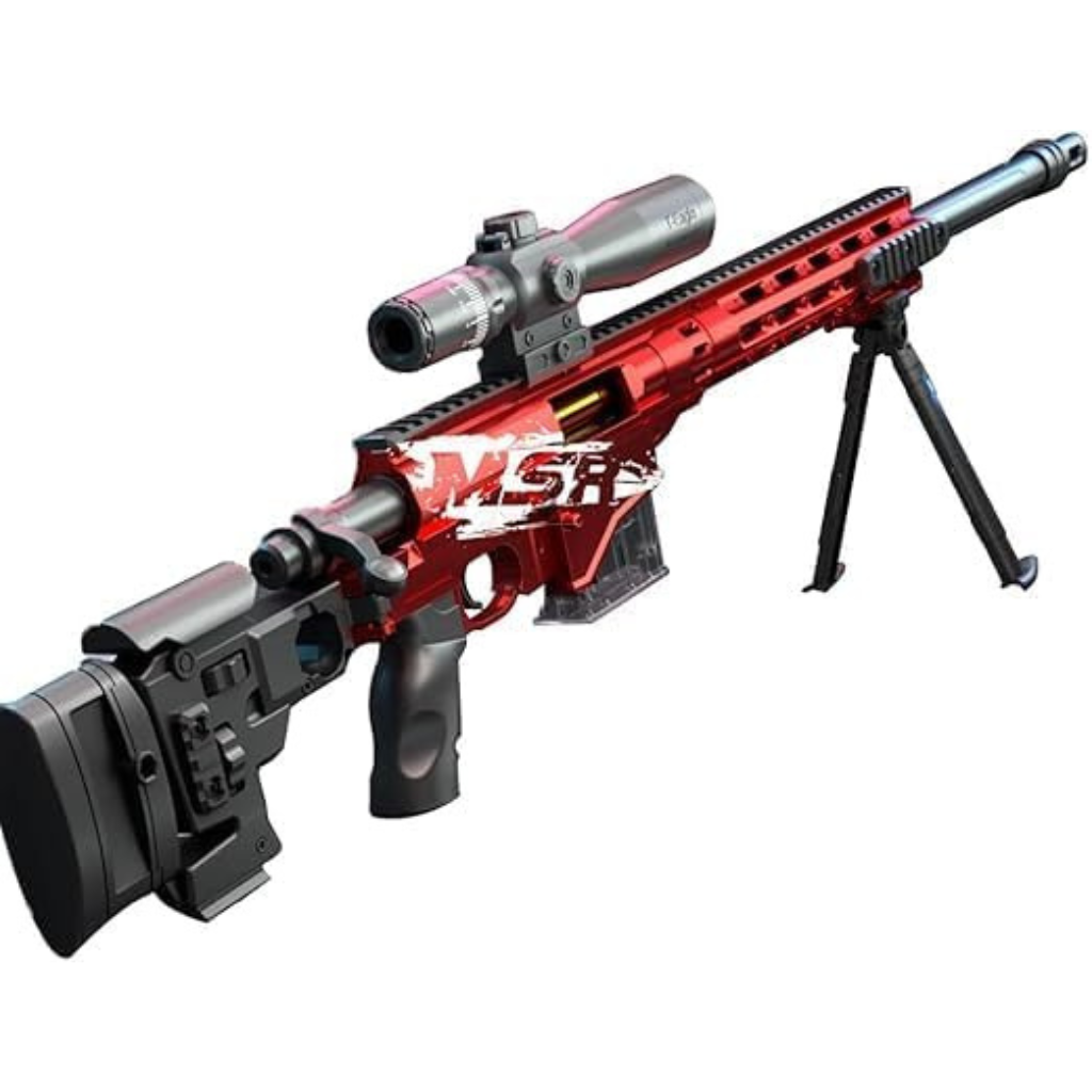 Kids Foam Dart Blaster MSR Sniper Gun Toy with Scope Stand Soft Bullet Shooting Toy for Boys