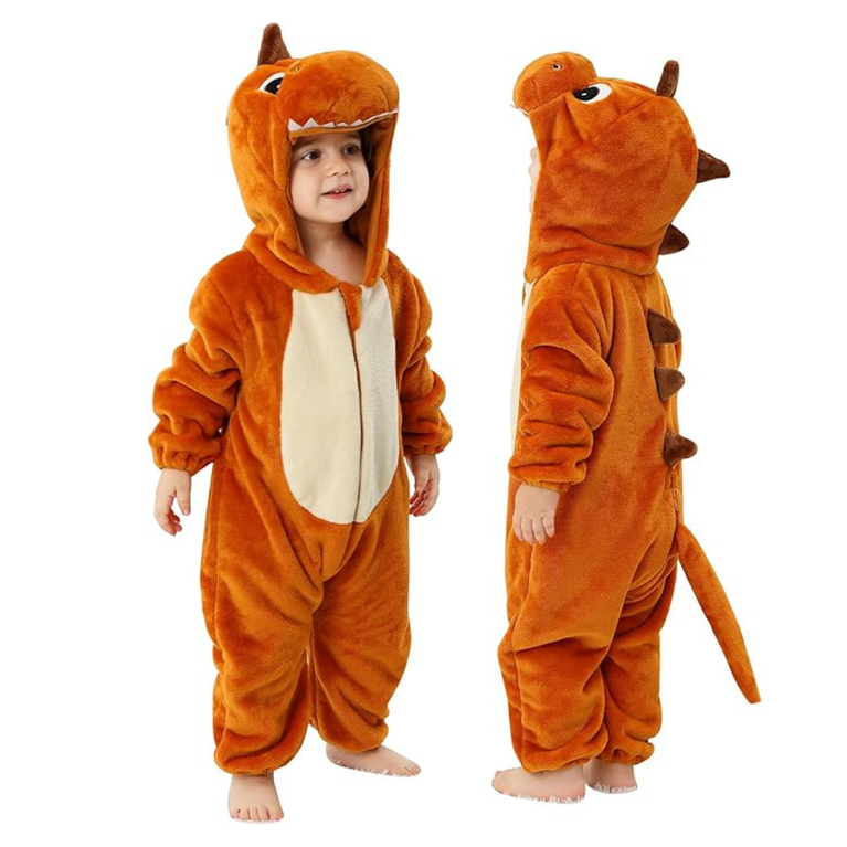 Michley- Unisex Baby Winter Hooded Romper Flannel Panda Style Stitch Animal Long Sleeves Zip Cosplay Dress