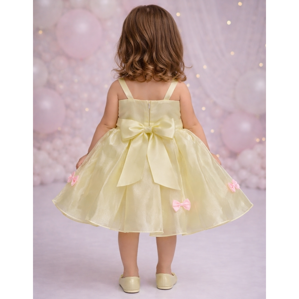 Toddler Girls’ Luxe Organza Party Collection – Elegant Occasion Gowns with Bow & Floral Accents